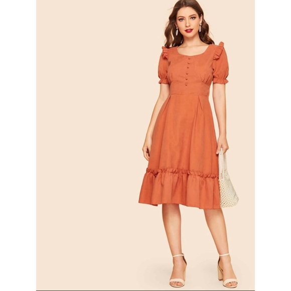 SHEIN Dresses & Skirts - Sold🎉Shein orange dress